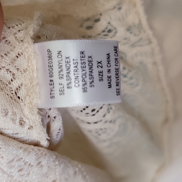 Living Doll Twee Soft Girl Romantic cream lace zip up jacket 2X - Picture 5 of 6